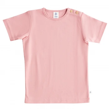 Short sleeve shirt in organic cotton - Old Rose_91323