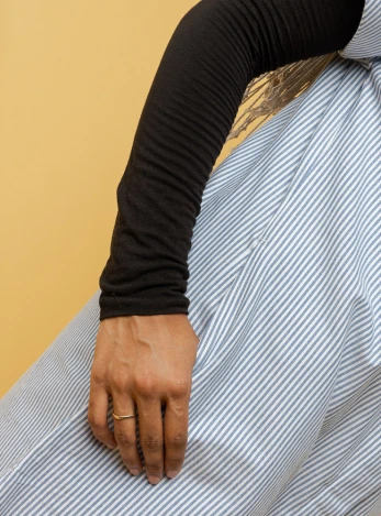 AMOLI blue striped shirt dress for woman in Organic Cotton_89885