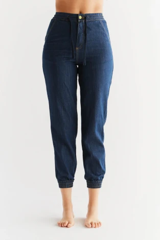 Jogger woman jeans in organic cotton - Midnight Blue_91403