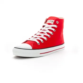 Sneaker Trainer White Cap High Cut Red in organic cotton Fairtrade_93140