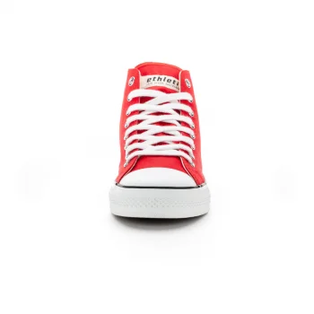 Sneaker Trainer White Cap High Cut Red in organic cotton Fairtrade_93142