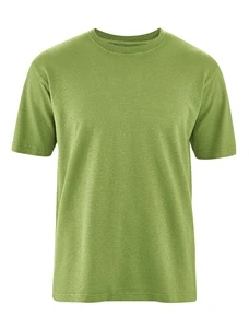Man basic t-shirt in hemp and organic cotton Green_93351