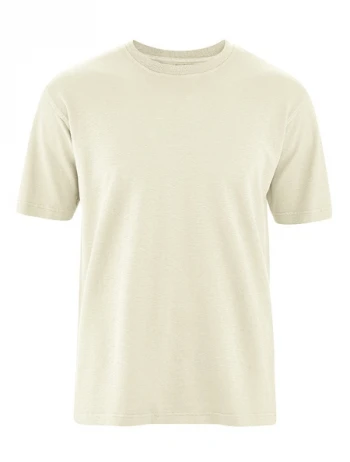 Man basic t-shirt in hemp and organic cotton Natural White_93451