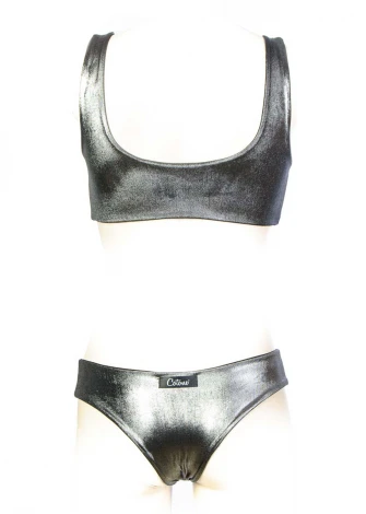 Bikini Bow Silver swimsuit in cotton and Lurex_93870