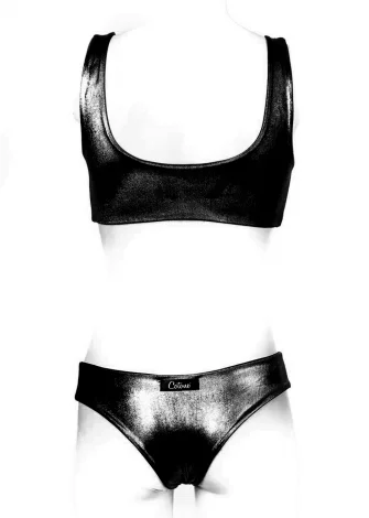 Bikini Bow Black swimsuit in cotton and Lurex_93872
