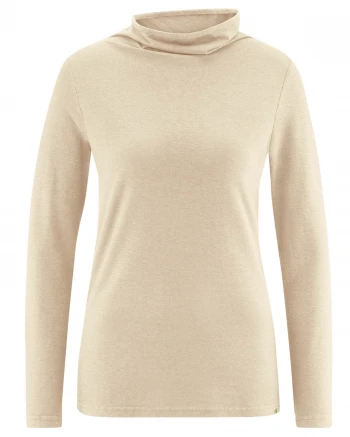 Women's high neck shirt in hemp and organic cotton_96143