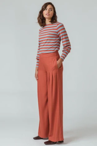 Irentxu trousers for women in Ecovero - terracotta_96212