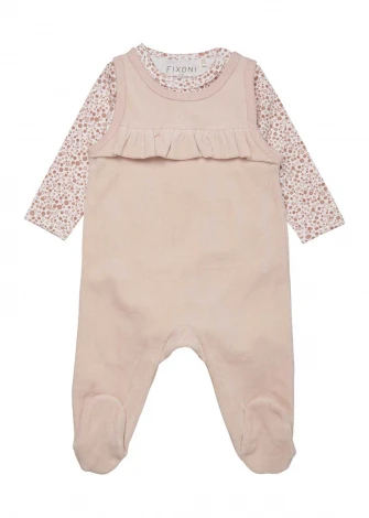 Baby Cameo Rose Bodysuit in Organic Cotton Chenille_96659