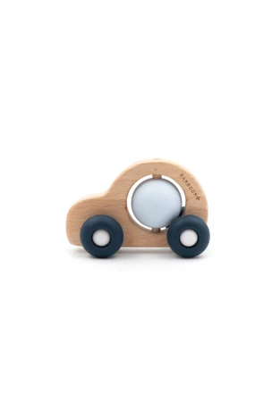Toy Car in Wood and Blue and Light Blue Silicone_96761