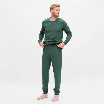 Pine green organic cotton pajamas for men_96790