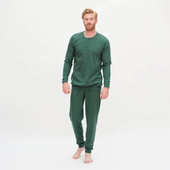 Pine green organic cotton pajamas for men_96791