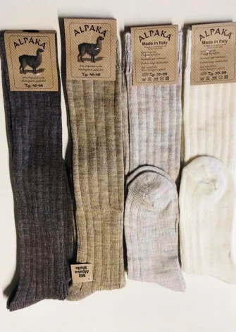 Women's and men's thin long socks in Alpaca and Wool_96880