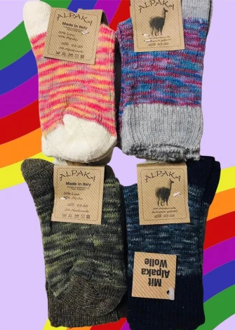 Multicolor Alpaca and Wool Socks for Children_96811