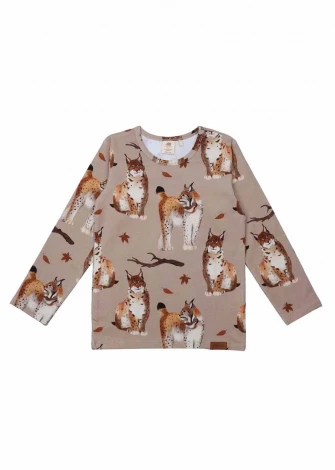 Shirt for children in organic cotton - Little Lynxes allover_98754