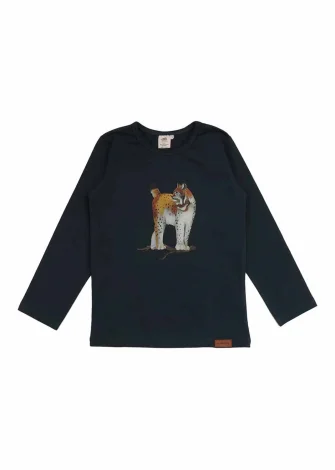 Shirt for children in organic cotton - Royal Lynxes_98743