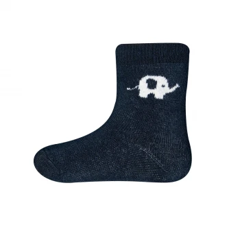 2 PAIR Socks  for children in organic cotton:  Blue Elephant_99629