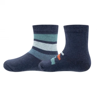 2 PAIR socks for children in organic cotton: Auto + Stripes_99640