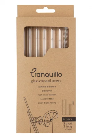 COCKTAIL straws in borosilicate glass set of 6 pieces_100139