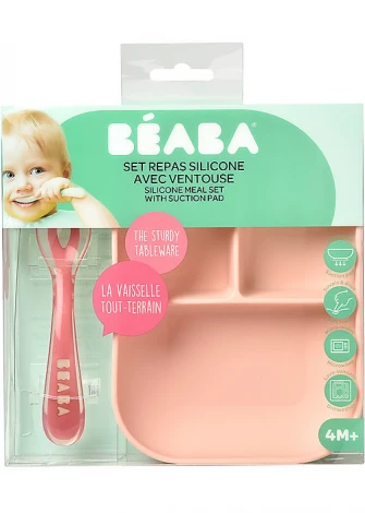 Learning Feeding Set with suction cup - plate and spoon in Silicone_100223