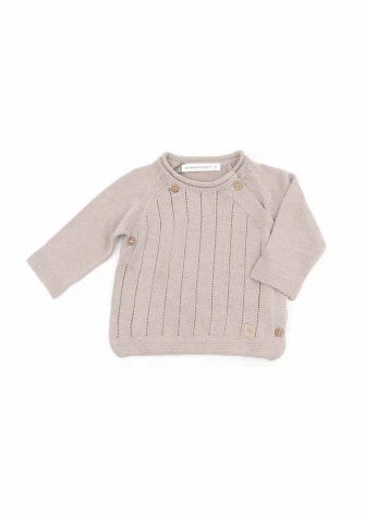 Cross sweater for newborns in organic Bamboo - Camel_100352