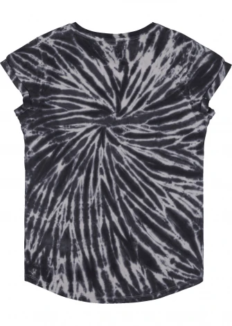 Women's TIE DYE BLACK rolled sleeve t-shirt in organic cotton_100520