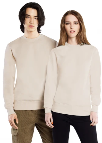 Unisex crewneck sweatshirt in pure organic cotton - SAND_100553