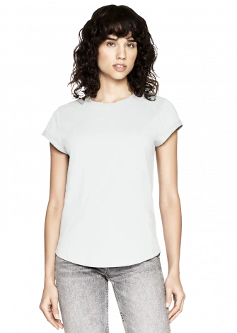 White women's rolled-up sleeve shirt in organic cotton_100612