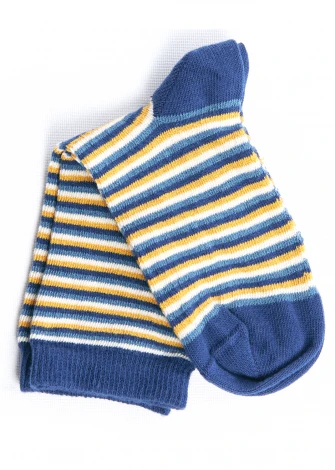 Blue striped children's socks in organic cotton_101286