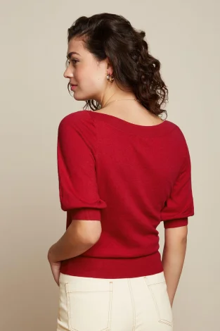 Maglietta Ivy rossa in filo di cotone, modal e seta_101699