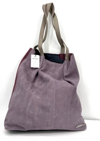 Shopper bag Sophia suede in Fair Trade recycled leather_108510
