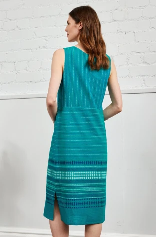 Jacquard summer dress for women in fair trade cotton_102563