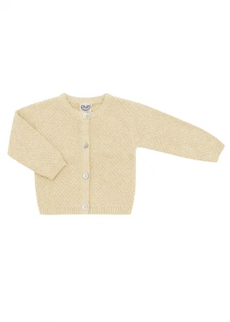 Popcorn cardigan for babies in organic cotton and linen_102632