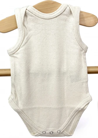 Sleeveless Body for babies in pure burette silk_102848