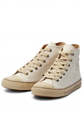 Scarpe Trainer High BILLY Offwhite unisex in canapa Vegan_103083
