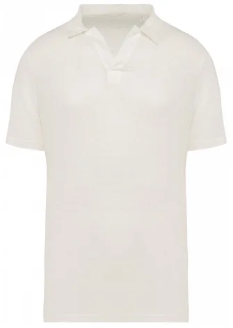Men's linen polo shirt - Ivory_103402