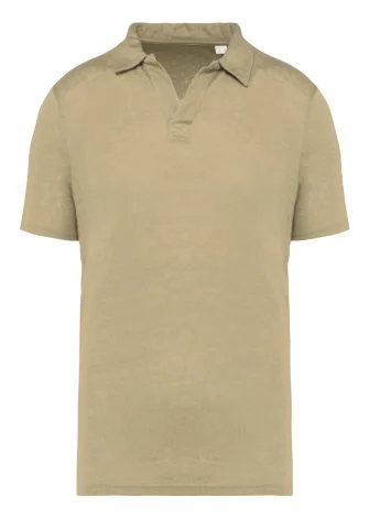 Men's linen polo shirt - Olive_103662