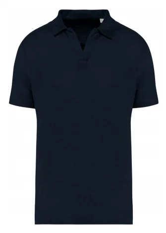 Men's linen polo shirt - Navy_103407