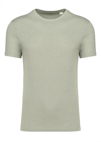 T-shirt unisex  CHARLIE in cotone biologico e lino - Verde_103680