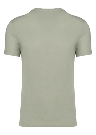 T-shirt unisex  CHARLIE in cotone biologico e lino - Verde_103682