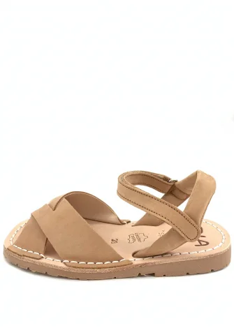 Minorchine Rueda sandals for girls in natural leather_103830