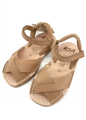 Minorchine Rueda sandals for girls in natural leather_103831