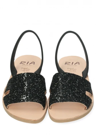 Women's Glitter Sandals in Natural Leather_103827