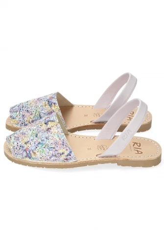 Women's Glitter Festival Sandals in Natural Leather_103809