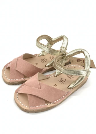 Minorchine Rueda sandals for girls in natural leather_103841
