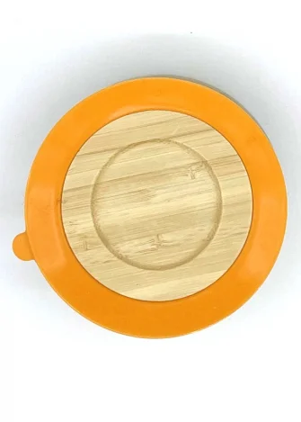 Bowl with suction cup + spoon in bamboo wood and silicone_103859