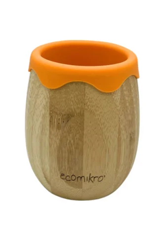 Bamboo wood cup with food silicone._103863