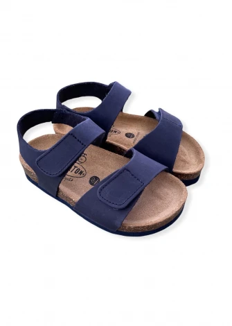 Partner BLUE ergonomic sandals for children in cork and natural leather_103878