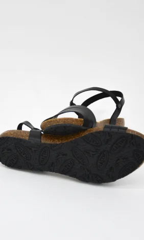 Mam Aloo black sandals for Women in cork and natural leather_103984