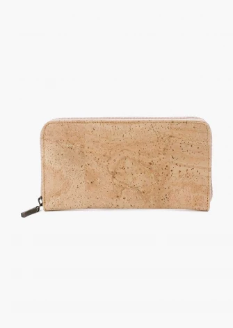 Women's large zipped wallet in Natural Cork_104249