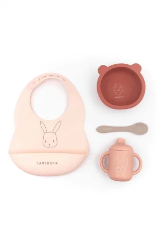 Silicone Baby Feeding Set - Pink_104621